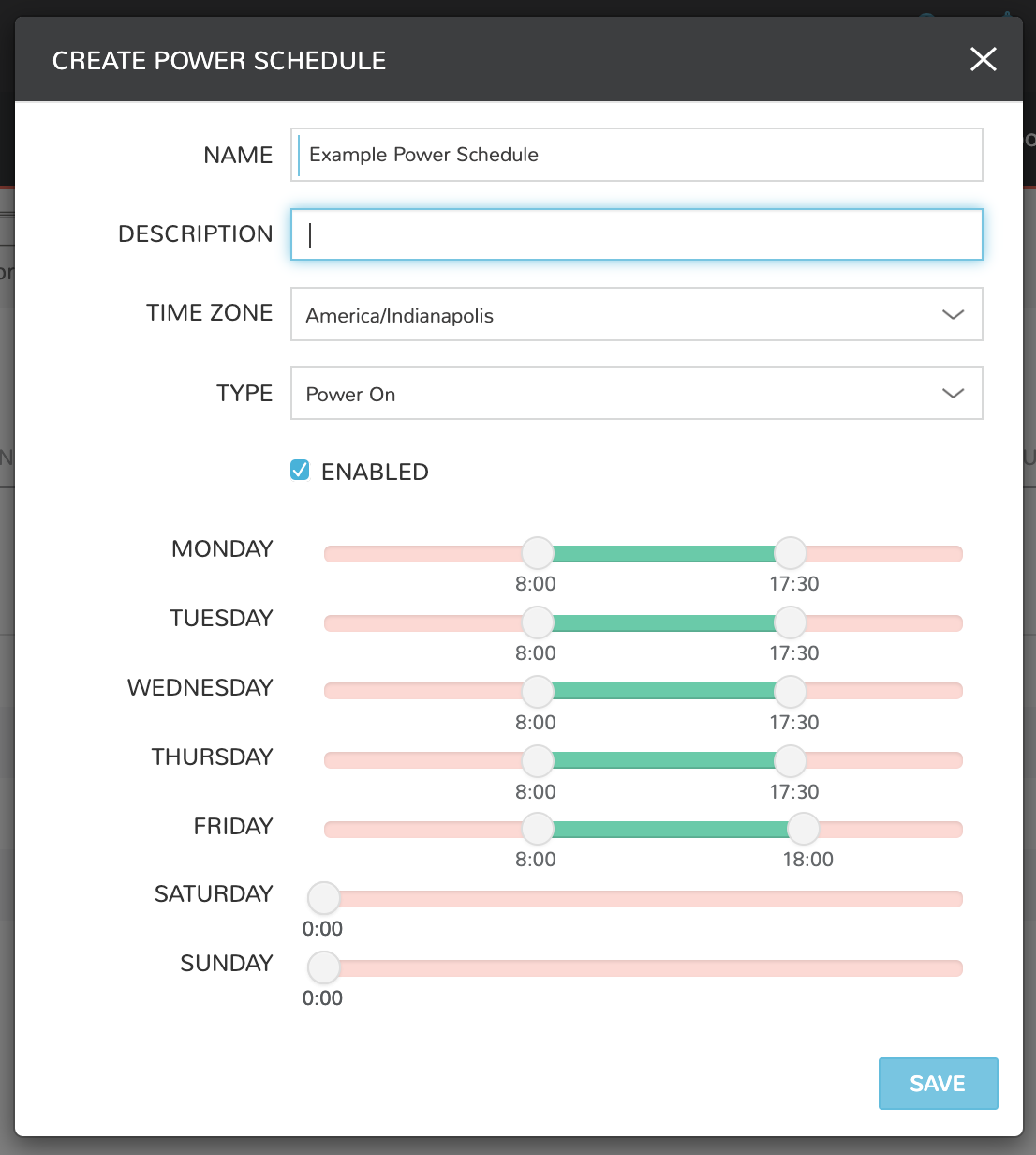 How to create power schedules and apply them to new or existing instances